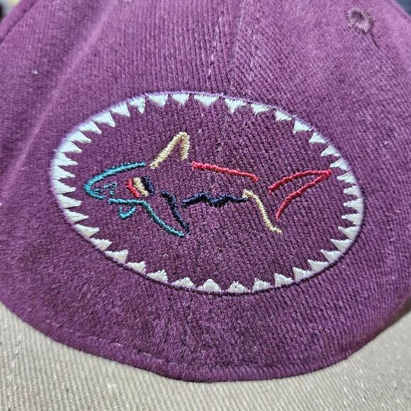 90s y2k granola indie maroon beige rainbow shark hat - Picture 2 of 3